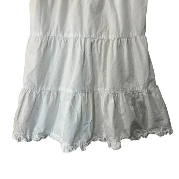 Oshkosh Girls White Dress Size 6 Spaghetti Straips Pleated Lace Ruffled Buttons - Picture 4 of 7